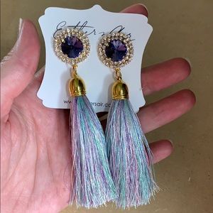 Swarovski crystal tassel earrings